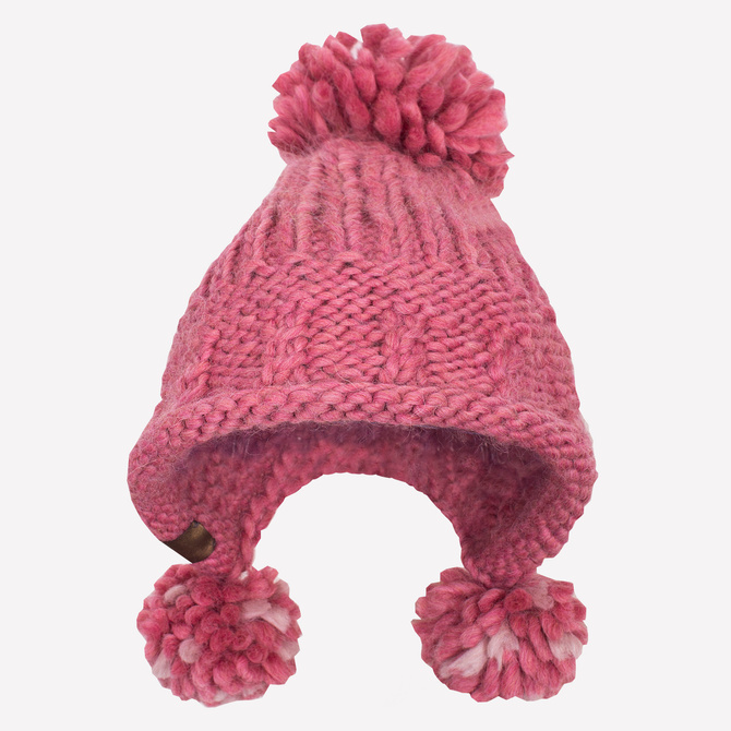 Alpaca and wirgin wool pink hat. 