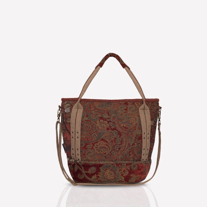 Boho autumn rust - colored bag with paisley pattern small NO. 131