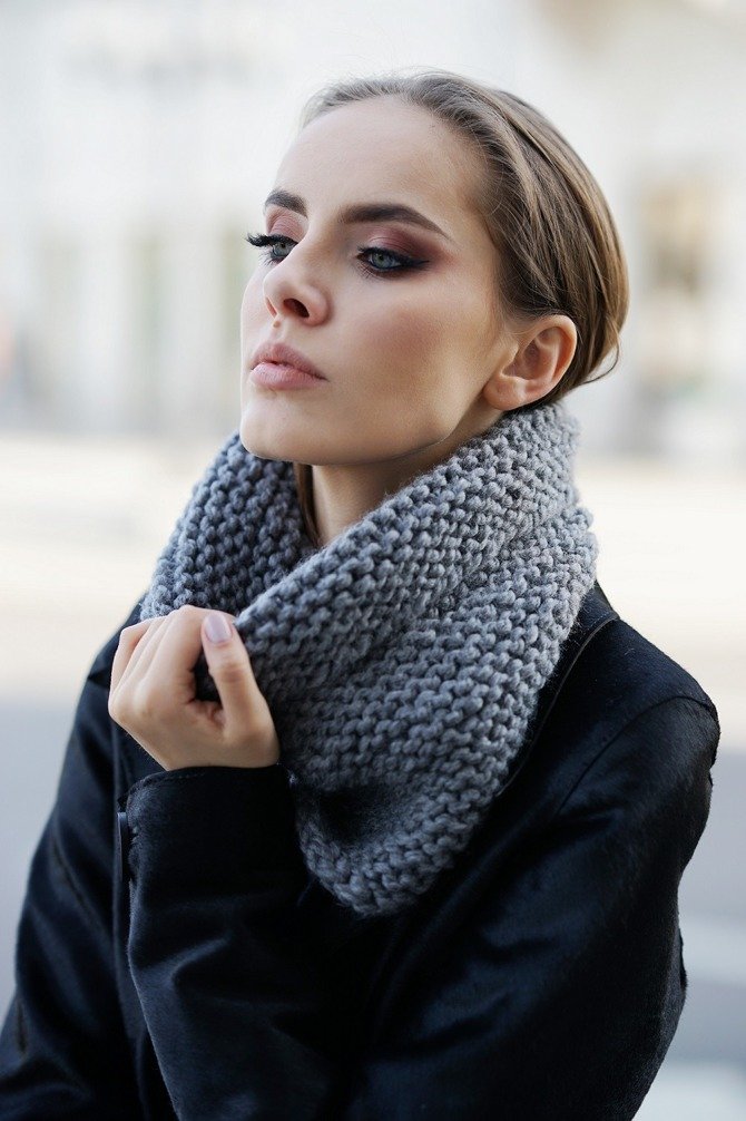 CHUNKY COWL ALPINE WOOL GRAYN NO. 1