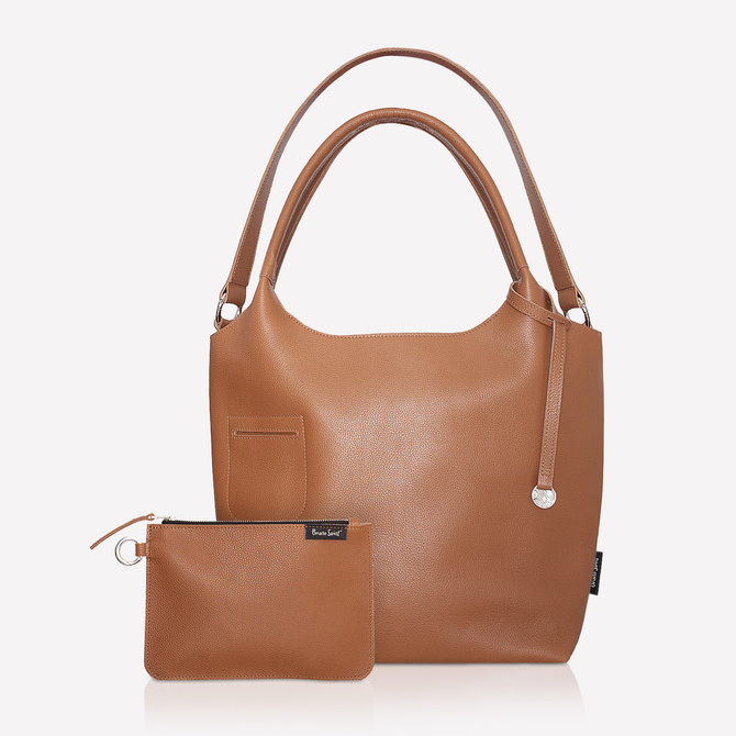 Caramel leather tote bag NO. 224
