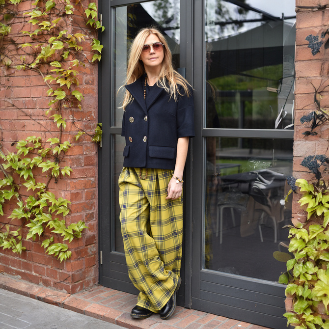 DOPAMINE DRESSING trousers with a check pattern NO.15