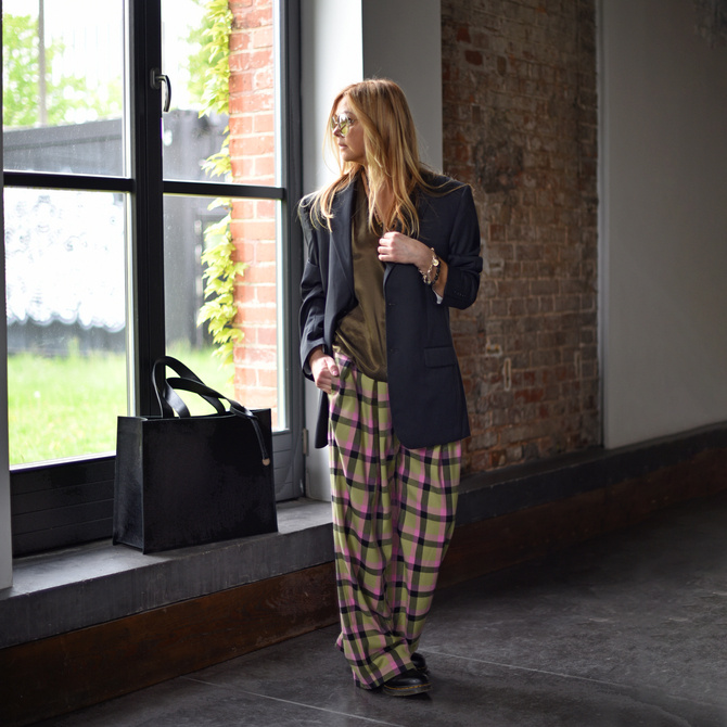 DOPAMINE DRESSING trousers with a check pattern NO.17