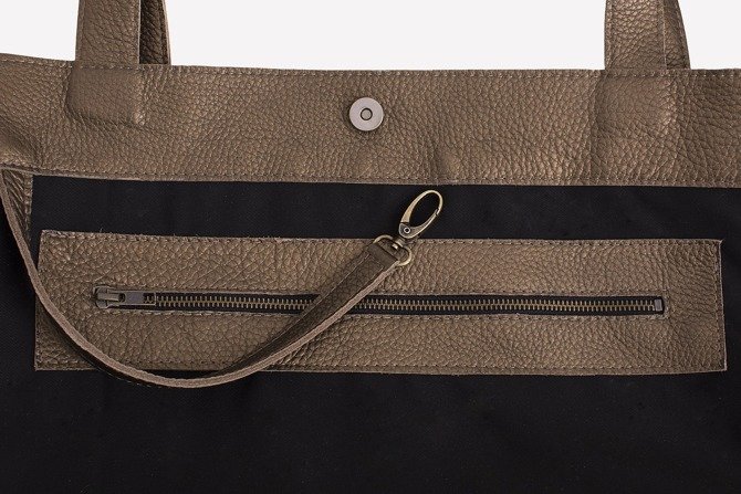 Leather camel - dark gold shopperbag, NO.148