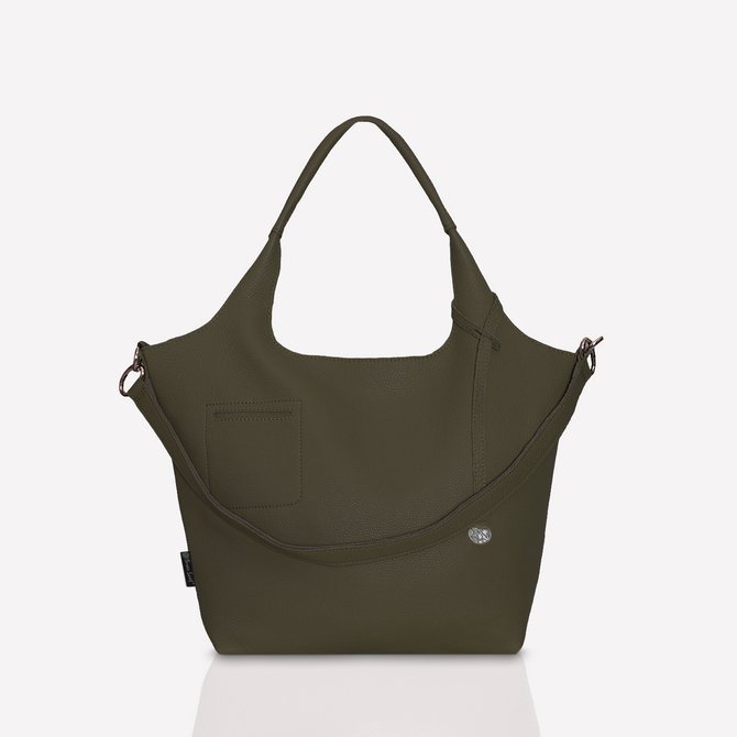 Leather khaki shopperbag NO. 189