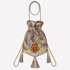 Velvet - silk jewelry, decorative bag in gray with gilding NO. 216