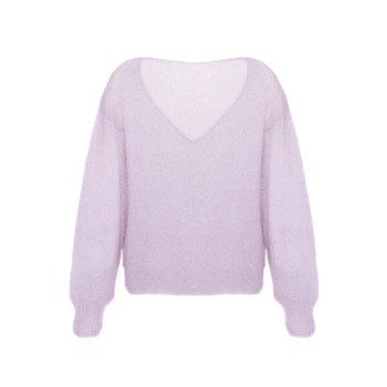 Jedwabny sweter mgiełka wykonany ręcznie delikatny fiolet balloon NO.303