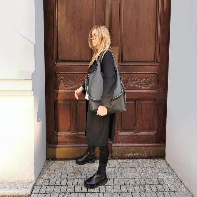 Torba ze skóry GRAFITOWA NO. 220