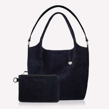 Torba ze skóry zamszowej granatowa NO. 233