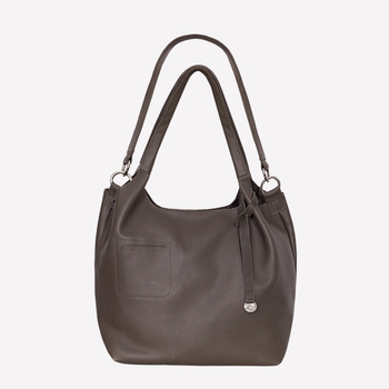 Leather khaki shopperbag NO. 189