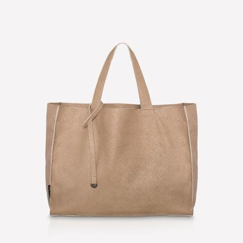 Torba ze skóry shopper beżowa XXL NO.104