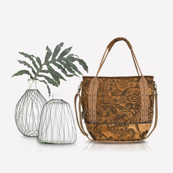 Torba jesienna boho motyw paisley kolorystyka miodowo - zielona NO.128