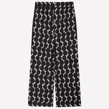 SPODNIE W KROPKI Z WEŁNY Z BAWEŁNĄ, Z ELATYCZNYM PASEM - UNIWERSALNE ROZMIAROWO