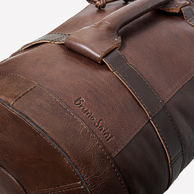 Plecak, worek żeglarski, torba podróżna z surowej, grubej skóry z uchwytami vintage NO.181