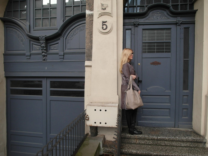 Torba ze skóry taupe, beżowa NO.141