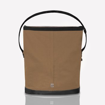 Cotton and leather bag dark beige NO.165