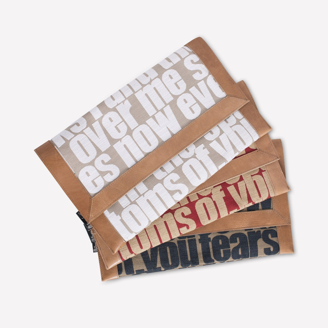 Kopertówka słowa gruba skóra, żakard słowa jasna NO.134