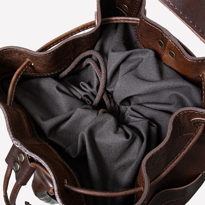 Plecak, worek żeglarski, torba podróżna zsurowej, grubej skóry NO.181