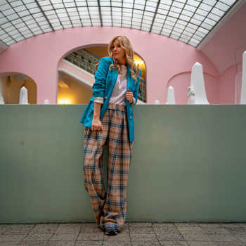 DOPAMINE DRESSING trousers with a check pattern NO.10