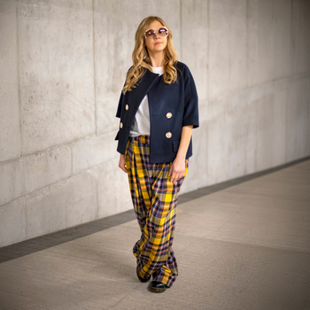 DOPAMINE DRESSING trousers with a check pattern NO.12, 100% PREMIUM WOOL