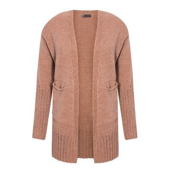 Cardigan, oversized sweater, knitted by hand camel  NO.301