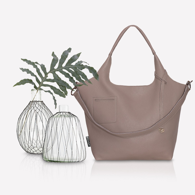 Leather beige shopperbag  NO.141