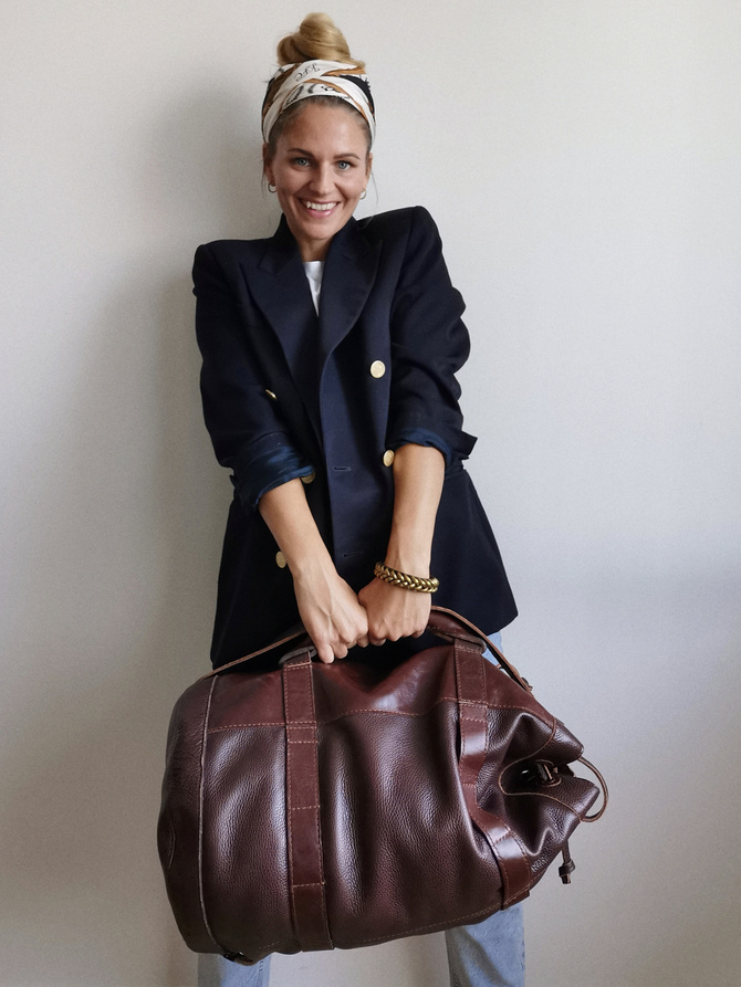 Plecak, worek żeglarski, torba podróżna z surowej, grubej skóry z uchwytami vintage NO.181