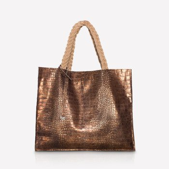 Torba ze skóry shopper croc rączki z juty NO.103