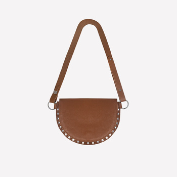 Torba crossbodybag nerka skórzana kamelowa boho okucia srebrne NO. 195