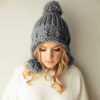 Czapka alpaka szara neutralna