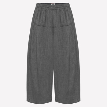 SZARE WEŁNIANE SPODNIE ZONE O SWOBODNYM KROJU, 100% WEŁNA