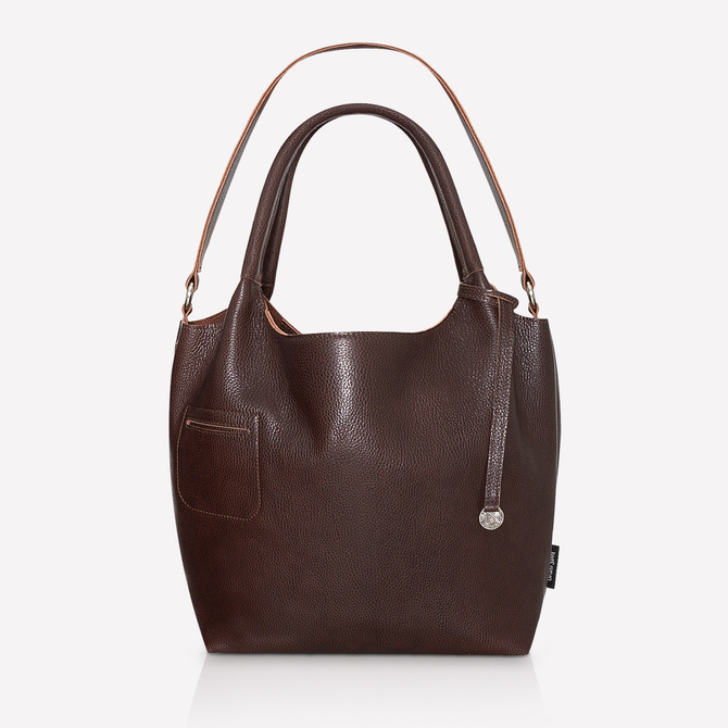 Brown leather tote bag NO. 223