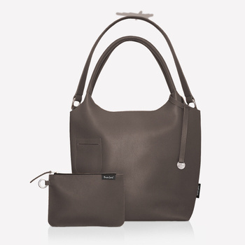 Khaki leather tote bag NO. 221
