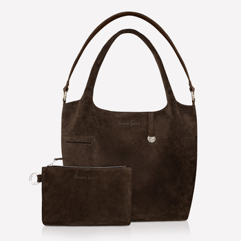 Torba ze skóry zamszowej brązowa czekoladowa NO. 234