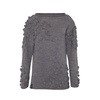 Woollen fancy oversized sweater knitted by hand gray NO.311