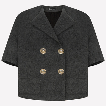 MARYNARKA KURTKA PREMIUM SZARA 100% WEŁNA