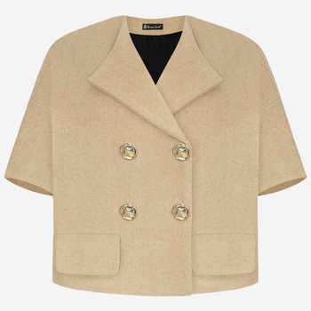 MARYNARKA KURTKA PREMIUM BEŻ 100% WEŁNA