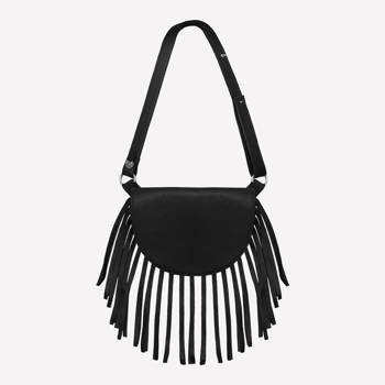 Torba crossbodybag nerka skórzana czarna boho NO. 172