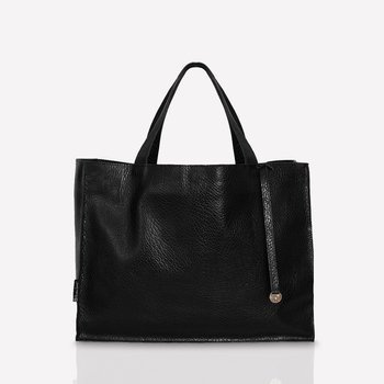 Leather black gold shopper bag XL NO.139
