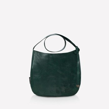 Leather green oval crossbody bag NO.116