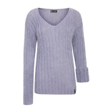 Mohair gray oversized sweater knitted by hand NO.312