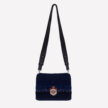Crossbody bag navy blue and black NO.188