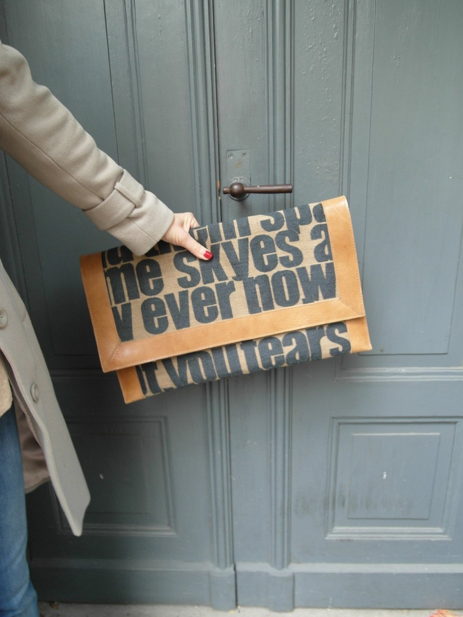 Kopertówka słowa gruba skóra, żakard błękit pruski NO.133