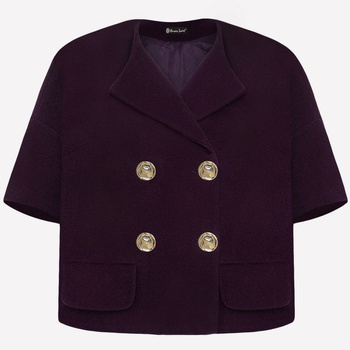 JACKET COAT NAO PREMIUM 100% WOOL, VERY DARK PLUM, VERY GARK PURPLE
