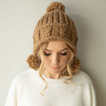 Alpaca and wirgin wool camel hat.