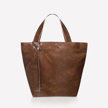 Torba ze skóry shopper brązowa wąż NO.112