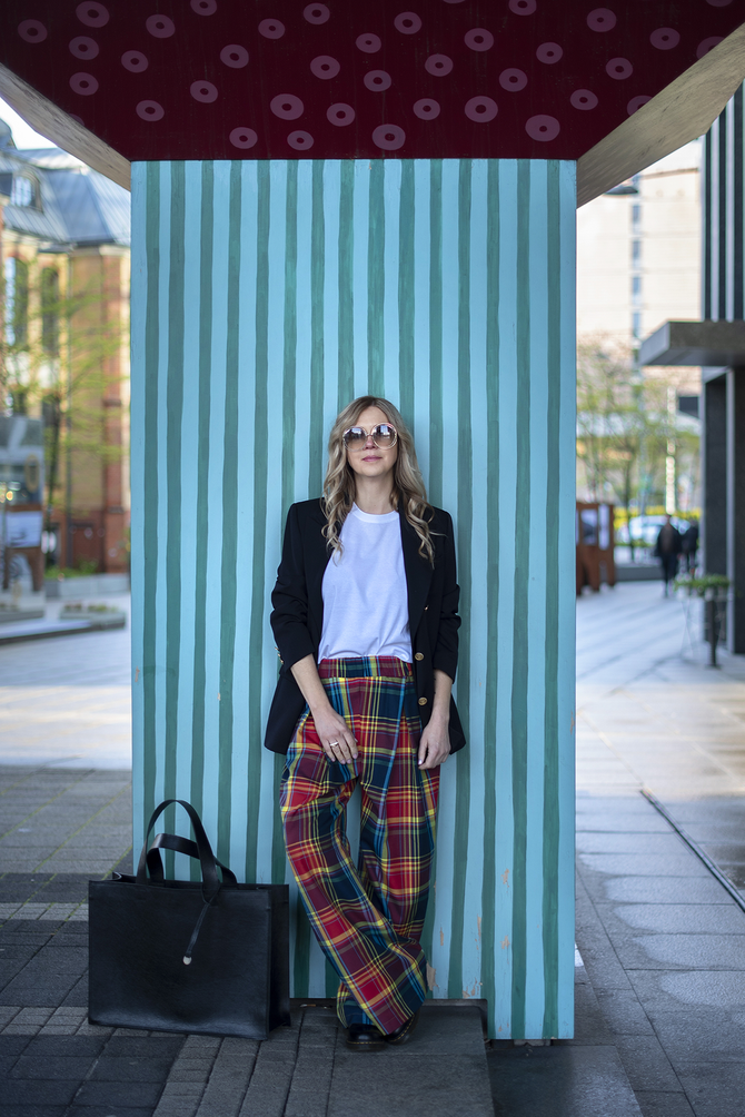 DOPAMINE DRESSING trousers with a check pattern NO.16