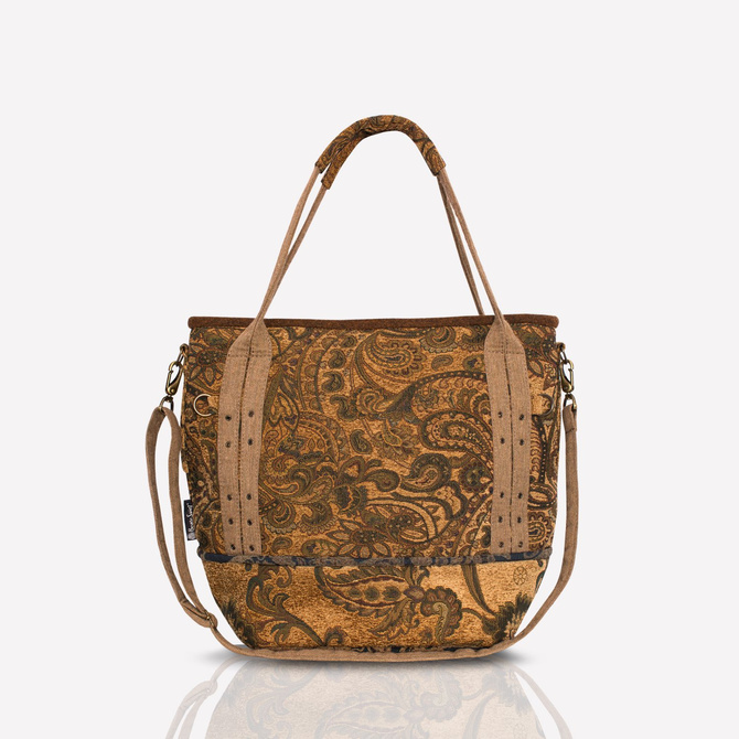 Boho autumn honey - colored bag with paisley pattern NO.128