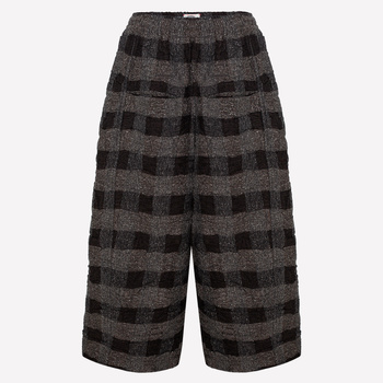 SPODNIE ZONE W KRATĘ O SWOBODNYM KROJU, WEŁNA I BAWEŁNA