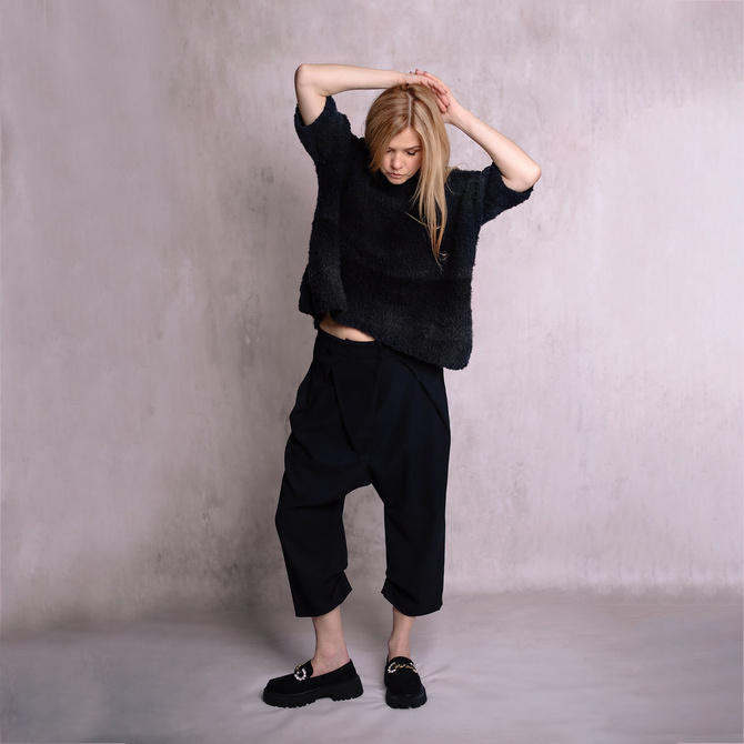 Black wool way-out trousers NO.5