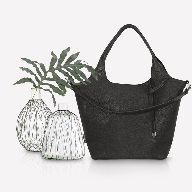 Leather charcoal grey shopperbag  NO.162